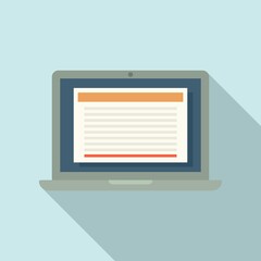 Summary laptop icon. Flat illustration of summary laptop vector icon for web design