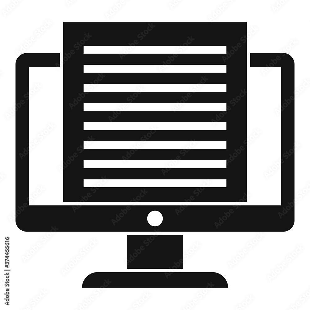 Poster computer summary icon. simple illustration of computer summary vector icon for web design isolated o
