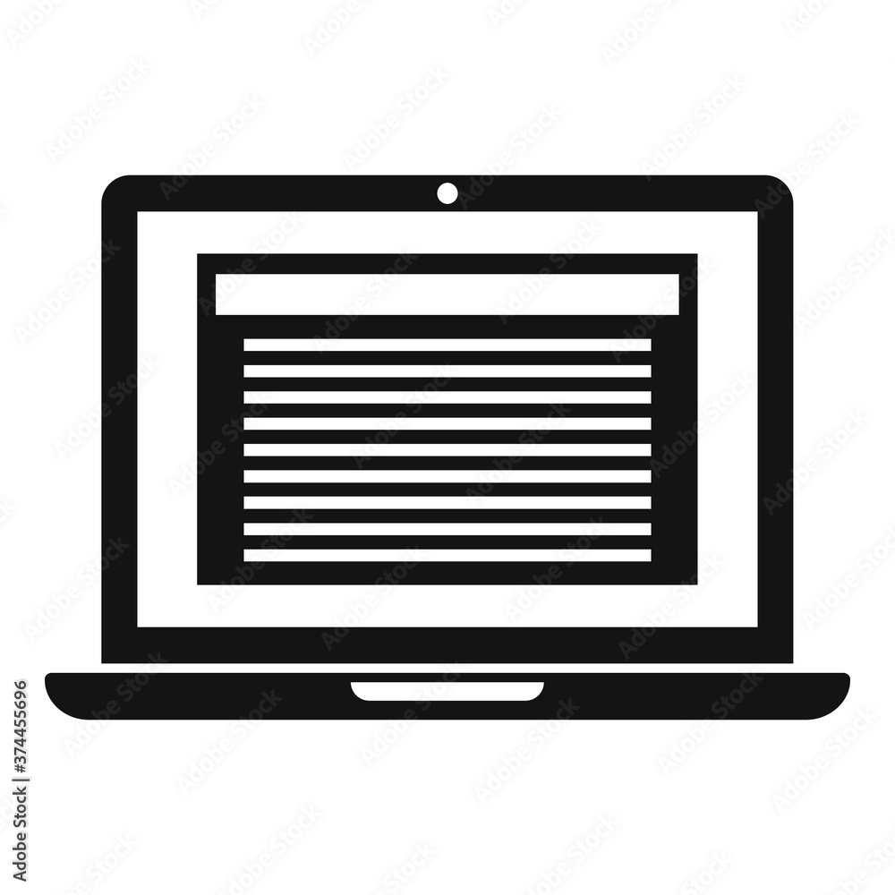 Poster summary laptop icon. simple illustration of summary laptop vector icon for web design isolated on wh