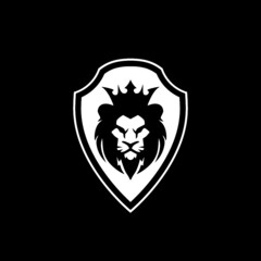 Lion Shield Logo isolated on dark background