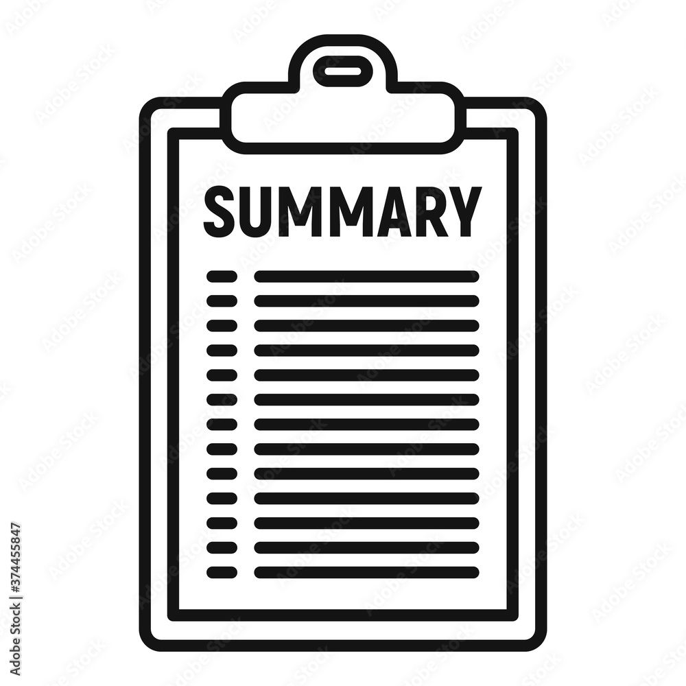 Poster company summary icon. outline company summary vector icon for web design isolated on white backgroun