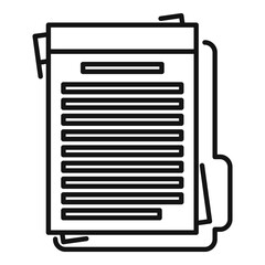 Summary folder icon. Outline summary folder vector icon for web design isolated on white background