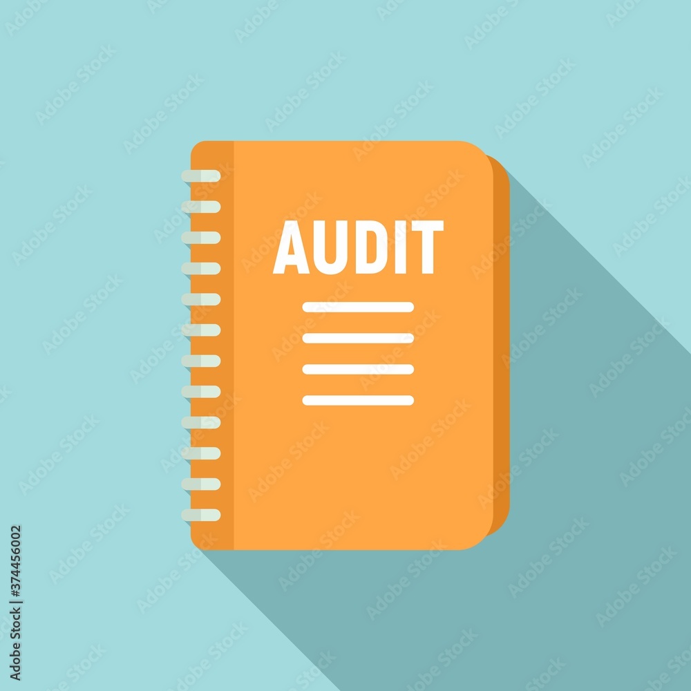 Poster audit notebook icon. flat illustration of audit notebook vector icon for web design