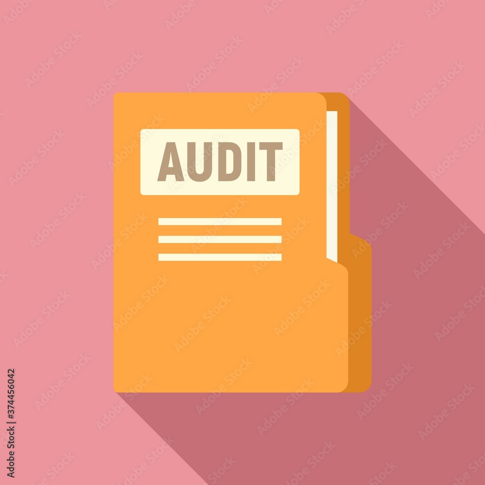 Poster audit company folder icon. flat illustration of audit company folder vector icon for web design