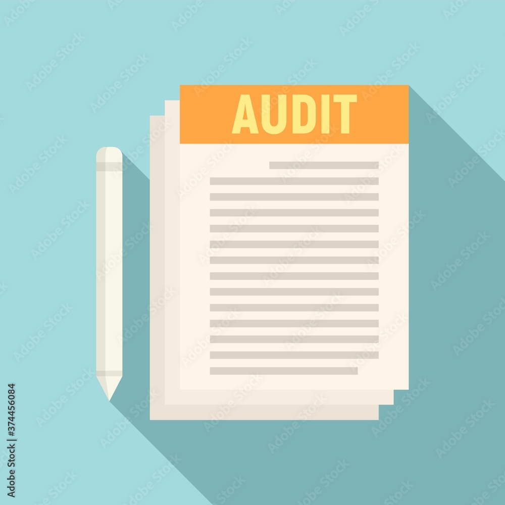 Poster audit papers icon. flat illustration of audit papers vector icon for web design