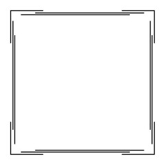 Black Geometric Frame Isolated on White - Geometrical Art Deco Style Template for Invitation Cards, Flyers - Line-Art Vector Design