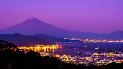 Sunrise over Fuji Mountain and Shimizu Industrial Port 5