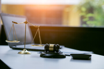 Male lawyer or judge consult having team meeting with client, Law and Legal services concept