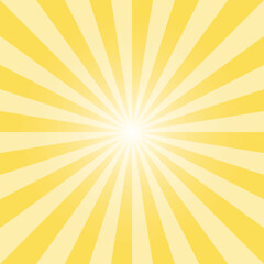 Yellow sunburst recto background template. Light yellow rectangular backdrop design. Mustard sunbeam background design for various purposes.