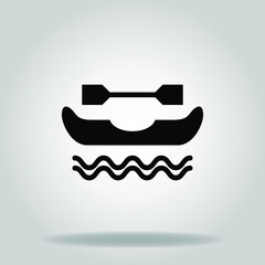 canoe icon or logo in  glyph
