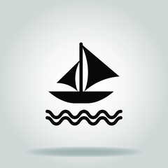 sailboat icon or logo in glyph