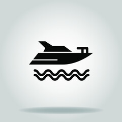 Fototapeta na wymiar yacht icon or logo in glyph 