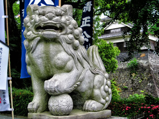【熊本県】熊本市　熊本城　加藤神社の狛犬