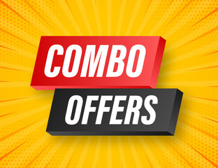Combo offers banner design on white background. Vector stock illustration.