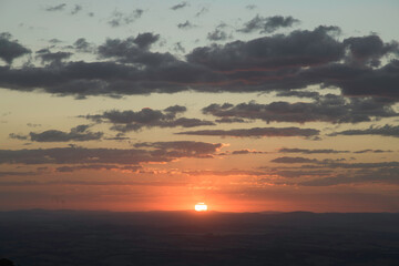 Cloudy sky at Sunset in the Mountains  in Brazil