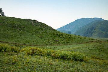 lush green landscape mountains - siri paye Medows clear sky in early morning