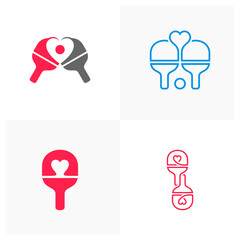 Set of Table Tennis logo design concepts. Sport labels vector illustration for ping pong club