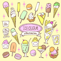 Vector illustration of colorful icecream