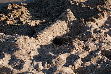 sand castle on the beach near the sea