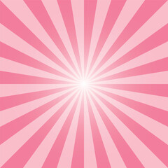 Sunburst recto background template. Pink color rectangular recto backdrop. watermelon pink sun rays background. Sunbeam background design for various purposes.