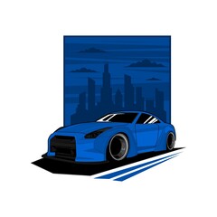 blue car city