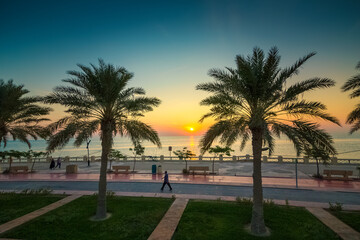 Obraz na płótnie Canvas Wonderful Morning view in Al khobar Corniche - Al- Khobar, Saudi Arabia.