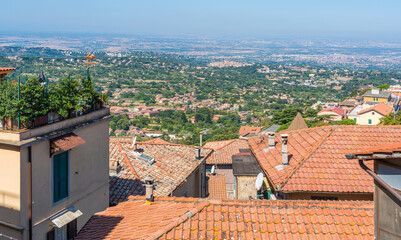 Fototapeta premium Panoramic sight in Rocca di Papa, small town in the Province of Rome. Lazio, Italy.