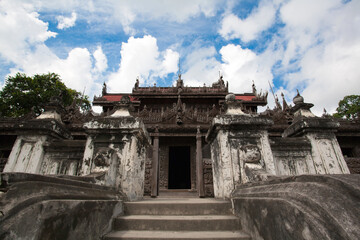 Shwenandaw Monastery, is a teak carvings of Buddhist in Mandalay, Myanmar