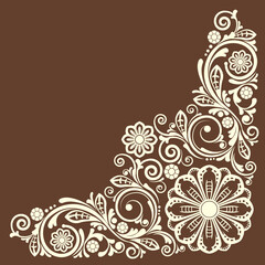 abstract floral ornament with decorative flowers for design