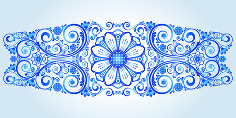 abstract floral ornament with decorative flowers for design