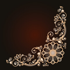 abstract floral ornament with decorative flowers for design