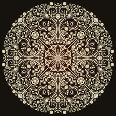 abstract floral ornament with decorative flowers for design