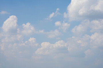 Blue sky with white clouds.