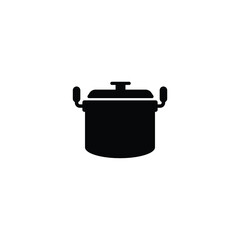 Cooking pot icon vector isolated on white