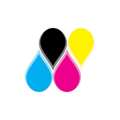 CMYK color drop logo design vector