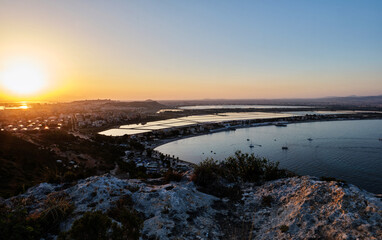 Sunset on Sella del Diavolo cliff, Golfo degli Angeli, Cagliari, Sardinia, Italy