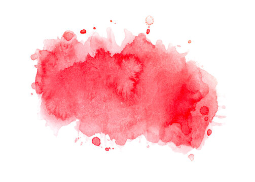red paint of splashes watercolor on white. © caanebez