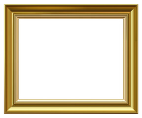 Golden vintage style vector frame isolated on white.