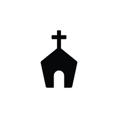 Church icon vector isolated on white