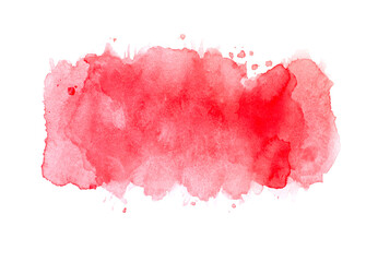 red watercolor splashes of paint on paper.