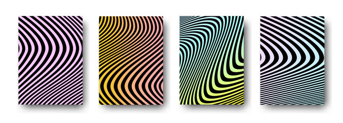 Backgrounds cover design, wavy colorful geometric patterns, interesting vector design.