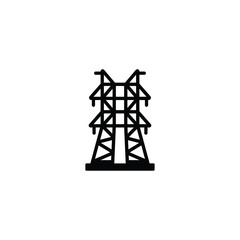 Electric high voltage post icon vector isolated on white