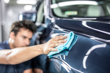 Car detailing concept. Auto cleaning and polish.