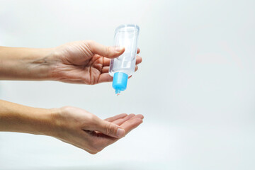 hand holding hydroalcoholic gel