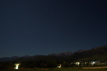 Night view of mountains in Japanese alps, Hakuba, JAPAN