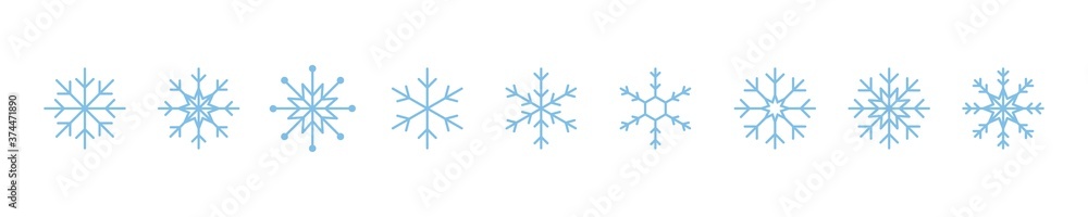 Poster snowflake line icon. vector isolated elements. set of vector isolated line snowflake line icons. sno