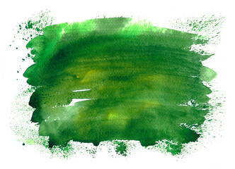 Abstract watercolor spot with droplets, smudges, stains, splashes. Bright color blot in grunge style. To design and decor backgrounds, banners, flyers.