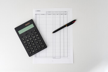 電卓で経費精算　手書き