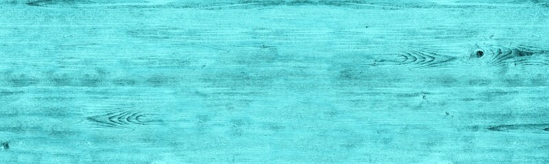 Shabby bright turquoise wooden pattern. Light teal wood texture. Wide abstract background
