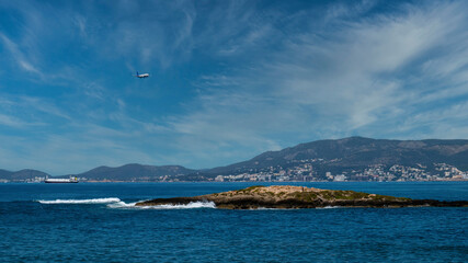 sea, sky and airplane